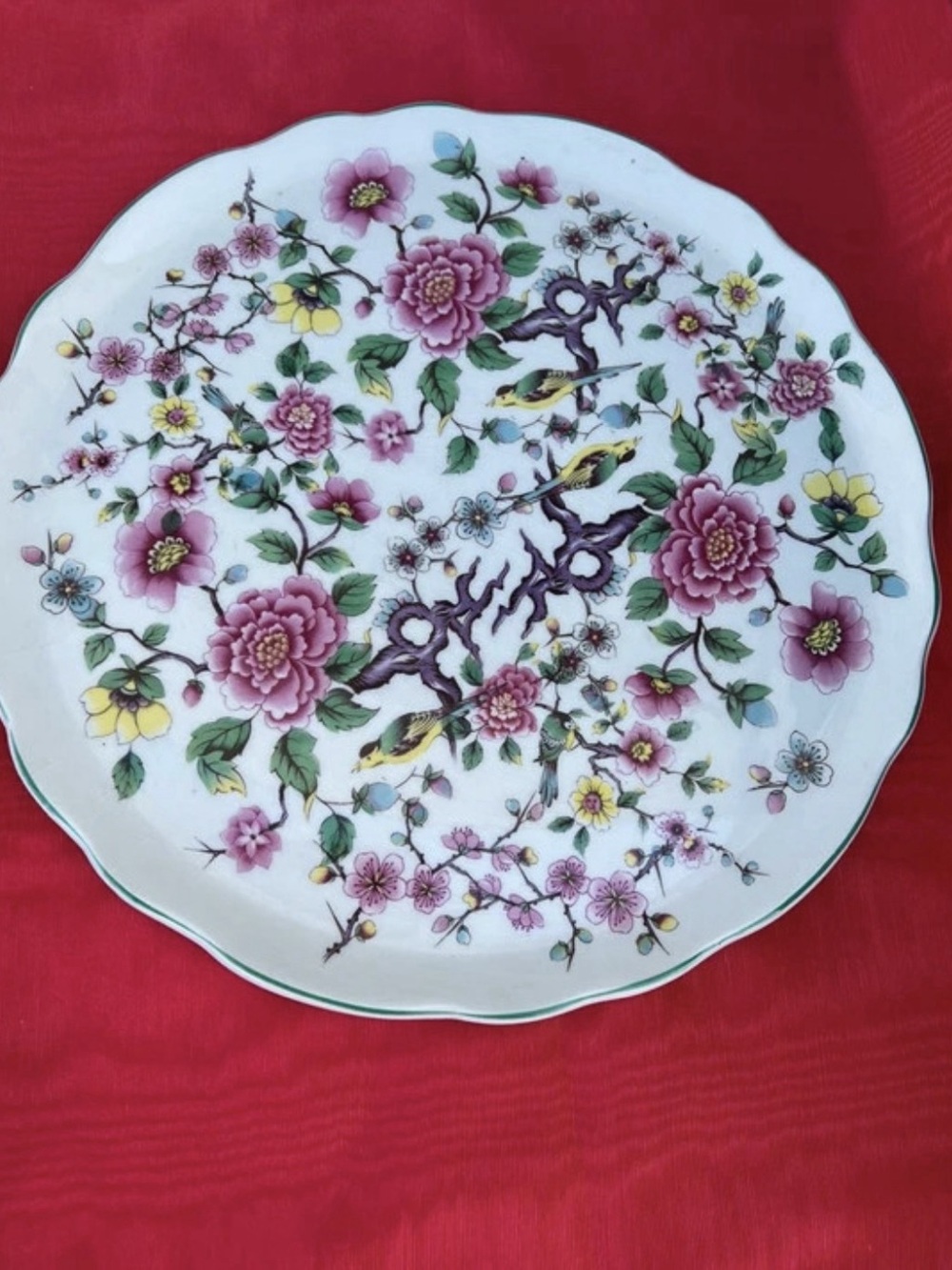 Johnson Brothers Old Foley Floral Dinner Plate in White & Pink